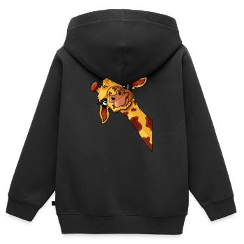 Afrika Urlaub Steppe Giraffe Kinder Liebhaber - Kinder Premium Organic Zip Hoodie - Schwarz - Hinten - AI Model Kid Male (0cm)