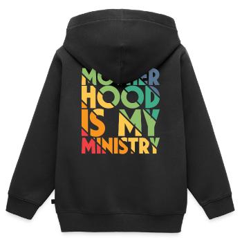 Mom Life Mama Mutterschaft Ist Mein Ministerium - Kinder Premium Organic Zip Hoodie - Schwarz - Hinten - AI Model Kid Male (0cm)
