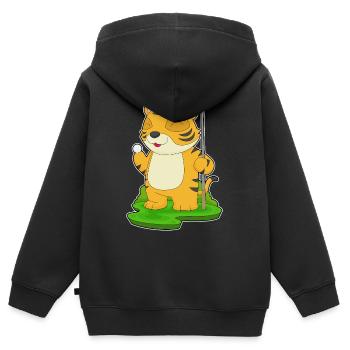 Tiger Billiard Queue - Kinder Premium Organic Zip Hoodie - Schwarz - Hinten - AI Model Kid Male (0cm)