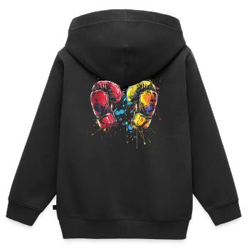 Gants de kickboxing - Sweat Premium à capuche zippé enfant bio - noir - Dos - AI Model Kid Male (0cm)