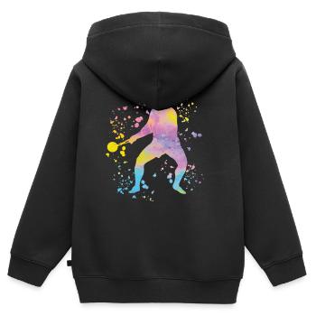 Lanceur de marteau Lancer de marteau Colorsplash - Sweat Premium à capuche zippé enfant bio - noir - Dos - AI Model Kid Male (0cm)