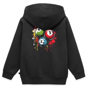 Billardkugeln Streetart - Kinder Premium Organic Zip Hoodie - Schwarz - Hinten - AI Model Kid Male (0cm)