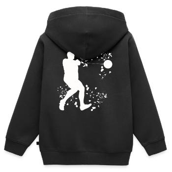 Lanceur de marteau Lancer de marteau Colorsplash - Sweat Premium à capuche zippé enfant bio - noir - Dos - AI Model Kid Male (0cm)