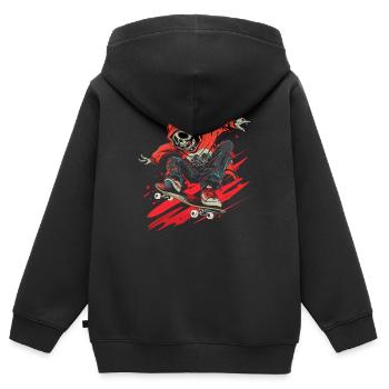 Lustiges Skateboarden - Kinder Premium Organic Zip Hoodie - Schwarz - Hinten - AI Model Kid Male (0cm)