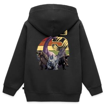 Coole Dinosaurier 5 Jahre 5. Geburtstag Geschenk - Kinder Premium Organic Zip Hoodie - Schwarz - Hinten - AI Model Kid Male (0cm)