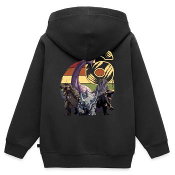 Coole Dinosaurier 6 Jahre 6. Geburtstag Geschenk - Kinder Premium Organic Zip Hoodie - Schwarz - Hinten - AI Model Kid Male (0cm)