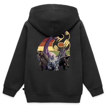 Coole Dinosaurier 8 Jahre 8. Geburtstag Geschenk - Kinder Premium Organic Zip Hoodie - Schwarz - Hinten - AI Model Kid Male (0cm)