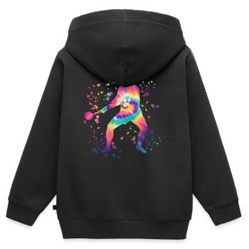 Lanceur de marteau Colorsplash Lancer de marteau - Sweat Premium à capuche zippé enfant bio - noir - Dos - AI Model Kid Male (0cm)