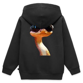 Schlange Python Kobra Mamba Klapperschlange Snake - Kinder Premium Organic Zip Hoodie - Schwarz - Hinten - AI Model Kid Male (0cm)