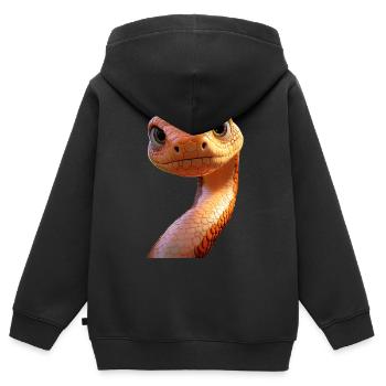Schlange Python Kobra Mamba Klapperschlange Snake - Kinder Premium Organic Zip Hoodie - Schwarz - Hinten - AI Model Kid Male (0cm)