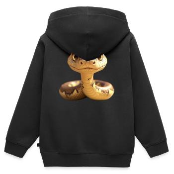 Schlange Python Kobra Mamba Klapperschlange Snake - Kinder Premium Organic Zip Hoodie - Schwarz - Hinten - AI Model Kid Male (0cm)