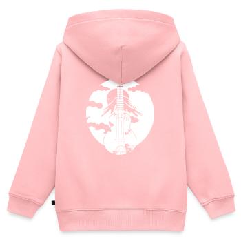Graphiques Ukulele - Sweat Premium à capuche zippé enfant bio - rose - Dos - AI Model Kid Female (0cm)