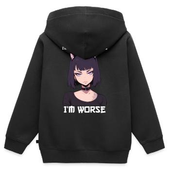 Not Like Other Girls Goth Anime Girl Edgy Grunge - Kinder Premium Organic Zip Hoodie - Schwarz - Hinten - AI Model Kid Male (0cm)