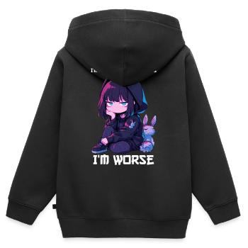 Not Like Other Girls Anime Girl Kawaii Edgy Goth - Kinder Premium Organic Zip Hoodie - Schwarz - Hinten - AI Model Kid Male (0cm)