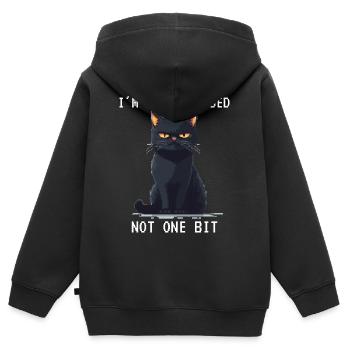 Je ne suis pas amy pixelart grimmige katze pixel - Sweat Premium à capuche zippé enfant bio - noir - Dos - AI Model Kid Male (0cm)