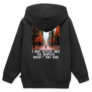 Lustig Pixelart Pixel Grafik Sarkasmus Geschenk - Kinder Premium Organic Zip Hoodie - Schwarz - Hinten - AI Model Kid Male (0cm)