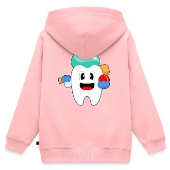 Tooth Cricket Cricket Bat - Sweat Premium à capuche zippé enfant bio - rose - Dos - AI Model Kid Female (0cm)