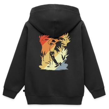 Vintage Golfspieler - Kinder Premium Organic Zip Hoodie - Schwarz - Hinten - AI Model Kid Male (0cm)