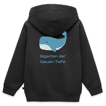 Giganten der blauen Tiefe - Kinder Premium Organic Zip Hoodie - Schwarz - Hinten - AI Model Kid Male (0cm)