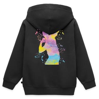 Lanceur de poids Colorsplash Lancer de poids - Sweat Premium à capuche zippé enfant bio - noir - Dos - AI Model Kid Male (0cm)