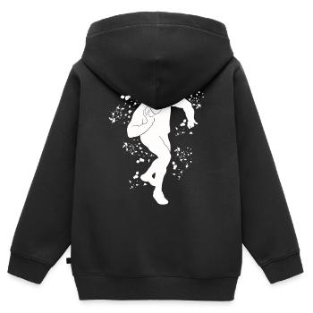 Lanceur de poids Colorsplash Lancer de poids - Sweat Premium à capuche zippé enfant bio - noir - Dos - AI Model Kid Male (0cm)