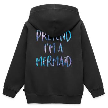 Tu so, als wäre ich eine Meerjungfrau Halloween Kostüm - Kinder Premium Organic Zip Hoodie - Schwarz - Hinten - AI Model Kid Male (0cm)