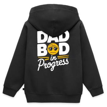 Mari des dieux - blagues de papa - Sweat Premium à capuche zippé enfant bio - noir - Dos - AI Model Kid Male (0cm)