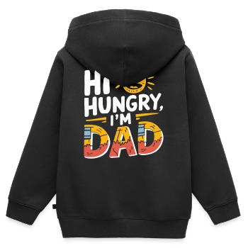Mari des dieux - blagues de papa - Sweat Premium à capuche zippé enfant bio - noir - Dos - AI Model Kid Male (0cm)