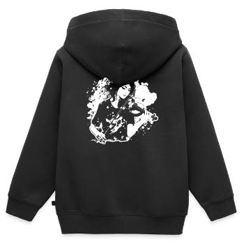 Weibliche Violinistin - Kinder Premium Organic Zip Hoodie - Schwarz - Hinten - AI Model Kid Male (0cm)