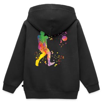 Lanceur de marteau Colorsplash Lancer de marteau - Sweat Premium à capuche zippé enfant bio - noir - Dos - AI Model Kid Male (0cm)