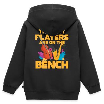 Die Besten Spieler Contra Bass - Kinder Premium Organic Zip Hoodie - Schwarz - Hinten - AI Model Kid Male (0cm)
