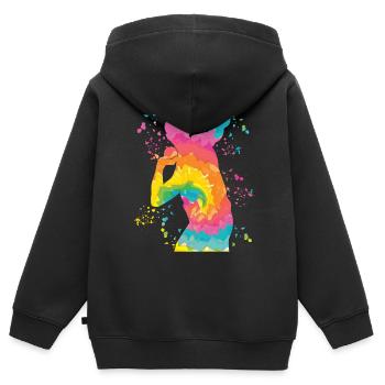 Lanceur de poids Colorsplash Lancer de poids - Sweat Premium à capuche zippé enfant bio - noir - Dos - AI Model Kid Male (0cm)