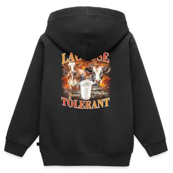 Laktosetolerantes Meme - Kinder Premium Organic Zip Hoodie - Schwarz - Hinten - AI Model Kid Male (0cm)