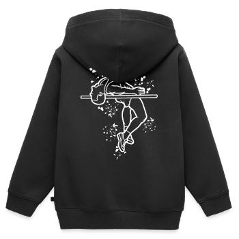 Saut en hauteur Aquarelle Saut en hauteur - Sweat Premium à capuche zippé enfant bio - noir - Dos - AI Model Kid Male (0cm)