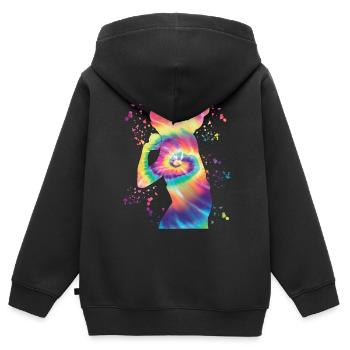Lanceur de poids Colorsplash Lancer de poids - Sweat Premium à capuche zippé enfant bio - noir - Dos - AI Model Kid Male (0cm)