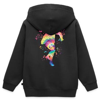 Lanceur de poids Colorsplash Lancer de poids - Sweat Premium à capuche zippé enfant bio - noir - Dos - AI Model Kid Male (0cm)