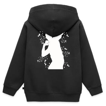 Lanceur de poids Colorsplash Lancer de poids - Sweat Premium à capuche zippé enfant bio - noir - Dos - AI Model Kid Male (0cm)