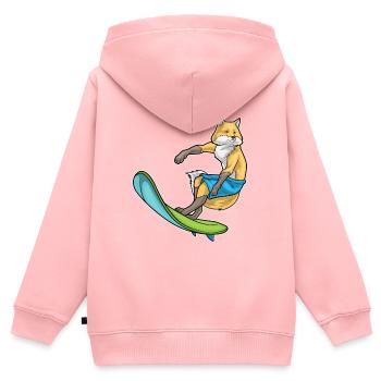 Été de surf Fox Surf - Sweat Premium à capuche zippé enfant bio - rose - Dos - AI Model Kid Female (0cm)