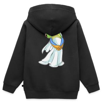 Robe de mariée Grenouille Mariage - Sweat Premium à capuche zippé enfant bio - noir - Dos - AI Model Kid Male (0cm)