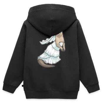 Robe de mariée Otter Bridal Wedding - Sweat Premium à capuche zippé enfant bio - noir - Dos - AI Model Kid Male (0cm)