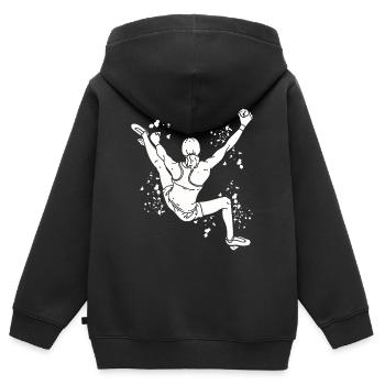 Boulderer Colorsplash Boulder Bouldern - Kinder Premium Organic Zip Hoodie - Schwarz - Hinten - AI Model Kid Male (0cm)