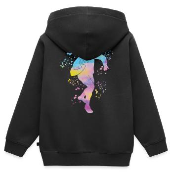 Shot Putter Colorsplash Shot Put - Kids Premium Organic Zip-up Hoodie - black - Back - AI Model Kid Male (0cm)