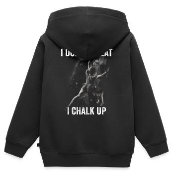 Je ne transpire pas, je craie un rocher - Sweat Premium à capuche zippé enfant bio - noir - Dos - AI Model Kid Male (0cm)