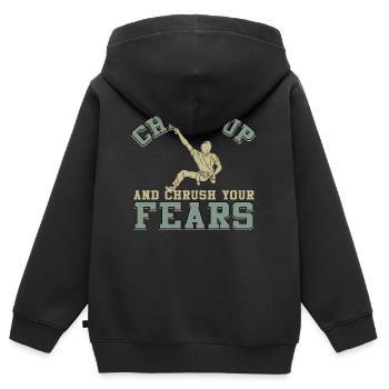 Kreide Und Zerquetsche Deine Ängste Beim Bouldern - Kinder Premium Organic Zip Hoodie - Schwarz - Hinten - AI Model Kid Male (0cm)