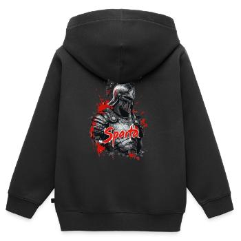 Spartanischer Soldat - Splatter Design - Kinder Premium Organic Zip Hoodie - Schwarz - Hinten - AI Model Kid Male (0cm)