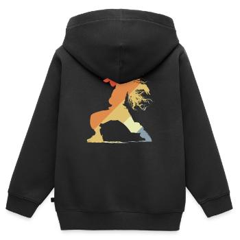Vintage B-Girl - Kinder Premium Organic Zip Hoodie - Schwarz - Hinten - AI Model Kid Male (0cm)
