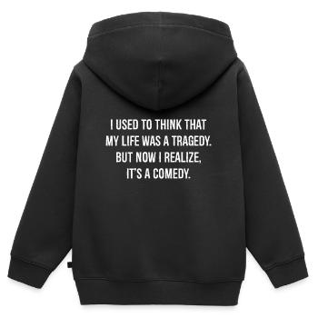 I used to think that my life was a tragedy - Sweat Premium à capuche zippé enfant bio - noir - Dos - AI Model Kid Male (0cm)