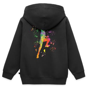 Boulderer Colorsplash Boulder Bouldering - Kids Premium Organic Zip-up Hoodie - black - Back - AI Model Kid Male (0cm)