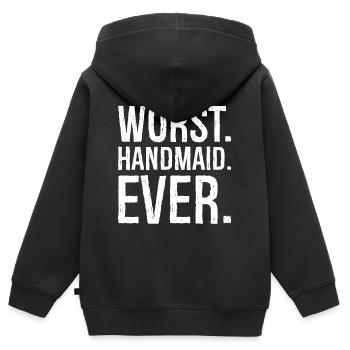 worst handmaid ever - Kids Premium Organic Zip-up Hoodie - black - Back - AI Model Kid Male (0cm)