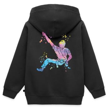 Boulderer Colorsplash Boulder Bouldering - Kids Premium Organic Zip-up Hoodie - black - Back - AI Model Kid Male (0cm)